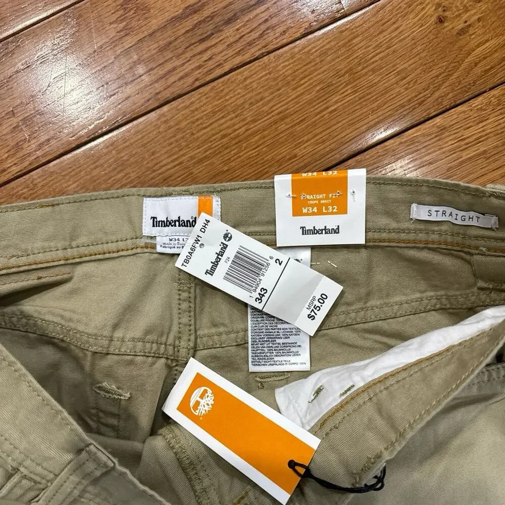 Timberland Vintage‎ Men's Relaxed Fit Straight Leg Cotton Chino Pants -W34 / L32